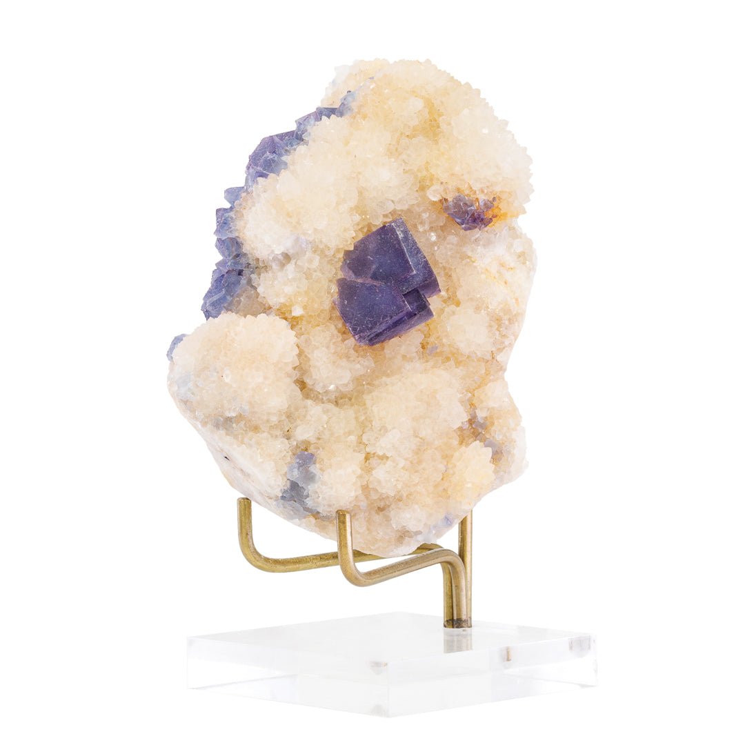 Blue Fluorite on Quartz 4 Inch 1.15lb Natural Crystal Specimen - Blanchard Mine, New Mexico - KKX-280 - Crystalarium