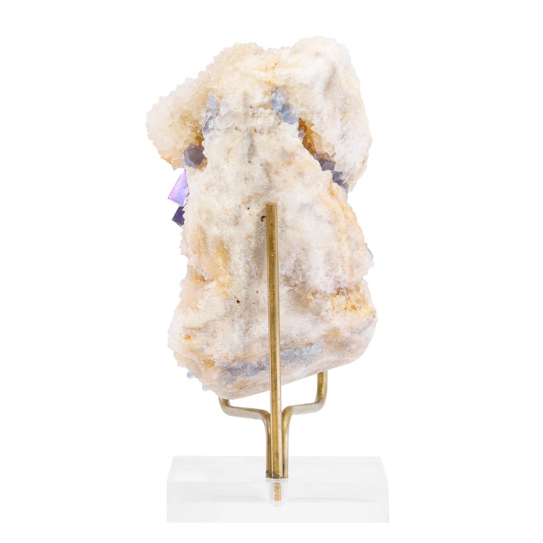 Blue Fluorite on Quartz 4 Inch 1.15lb Natural Crystal Specimen - Blanchard Mine, New Mexico - KKX-280 - Crystalarium