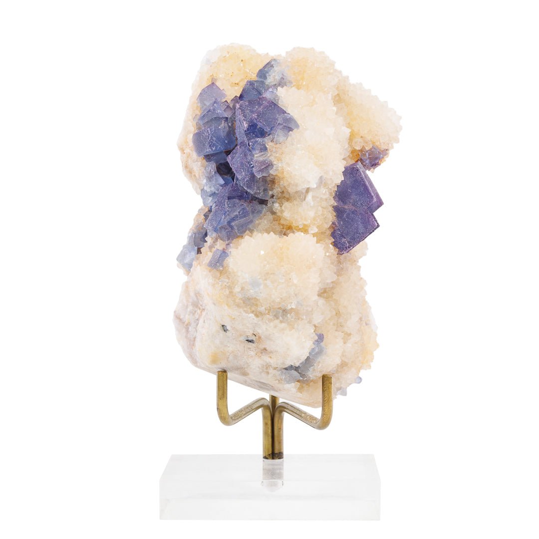 Blue Fluorite on Quartz 4 Inch 1.15lb Natural Crystal Specimen - Blanchard Mine, New Mexico - KKX-280 - Crystalarium