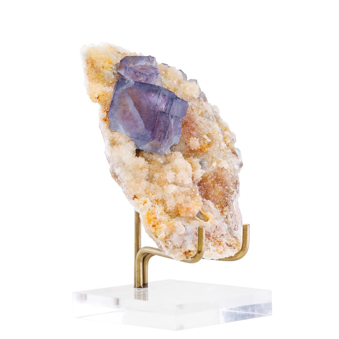 Blue Fluorite on Quartz 4.6 Inch .46lb Natural Crystal Specimen - Blanchard Mine, New Mexico - KKX-281 - Crystalarium