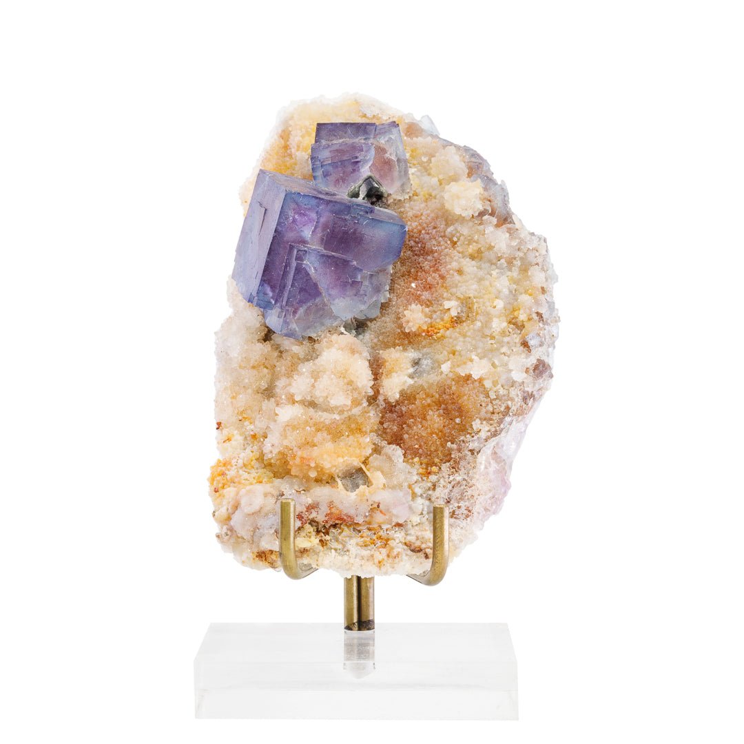 Blue Fluorite on Quartz 4.6 Inch .46lb Natural Crystal Specimen - Blanchard Mine, New Mexico - KKX-281 - Crystalarium