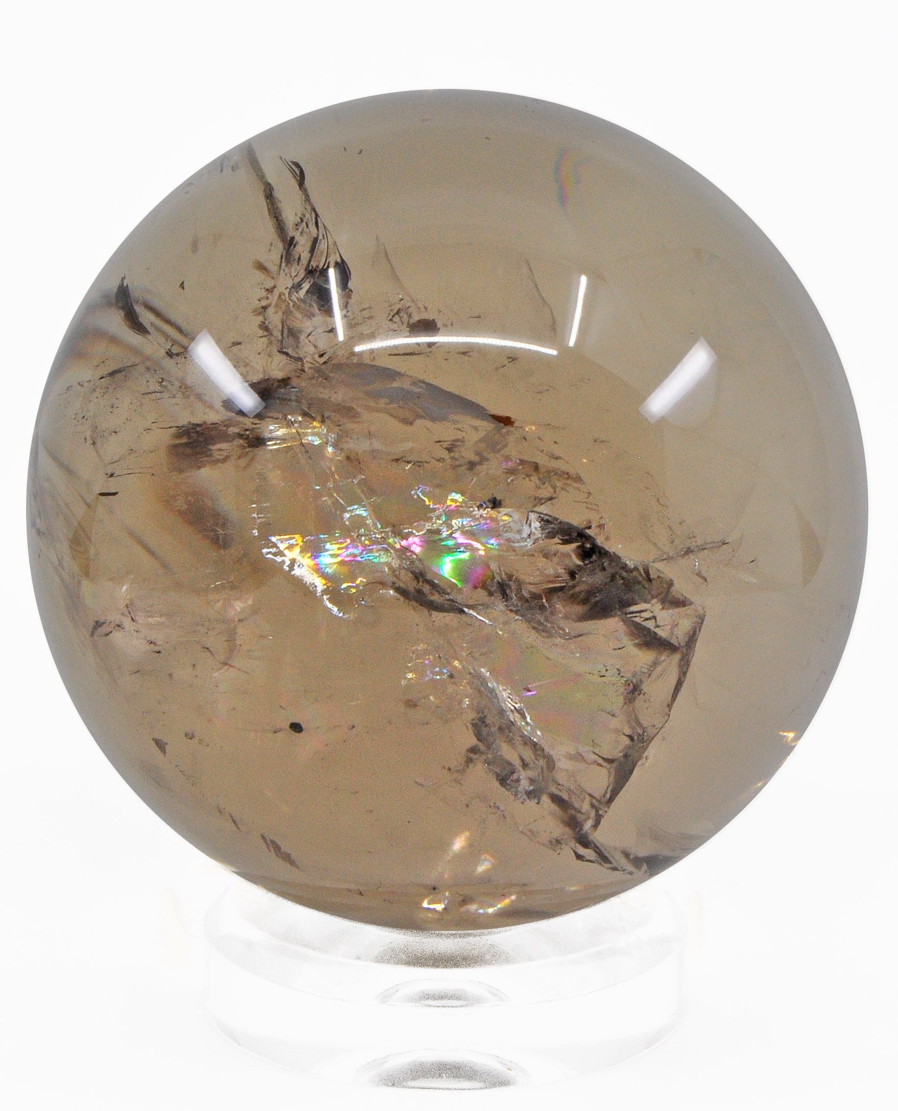 Exceptional Smoky Quartz 5.09" Polished Crystal Sphere - Brazil - MSCON-024 - Crystalarium