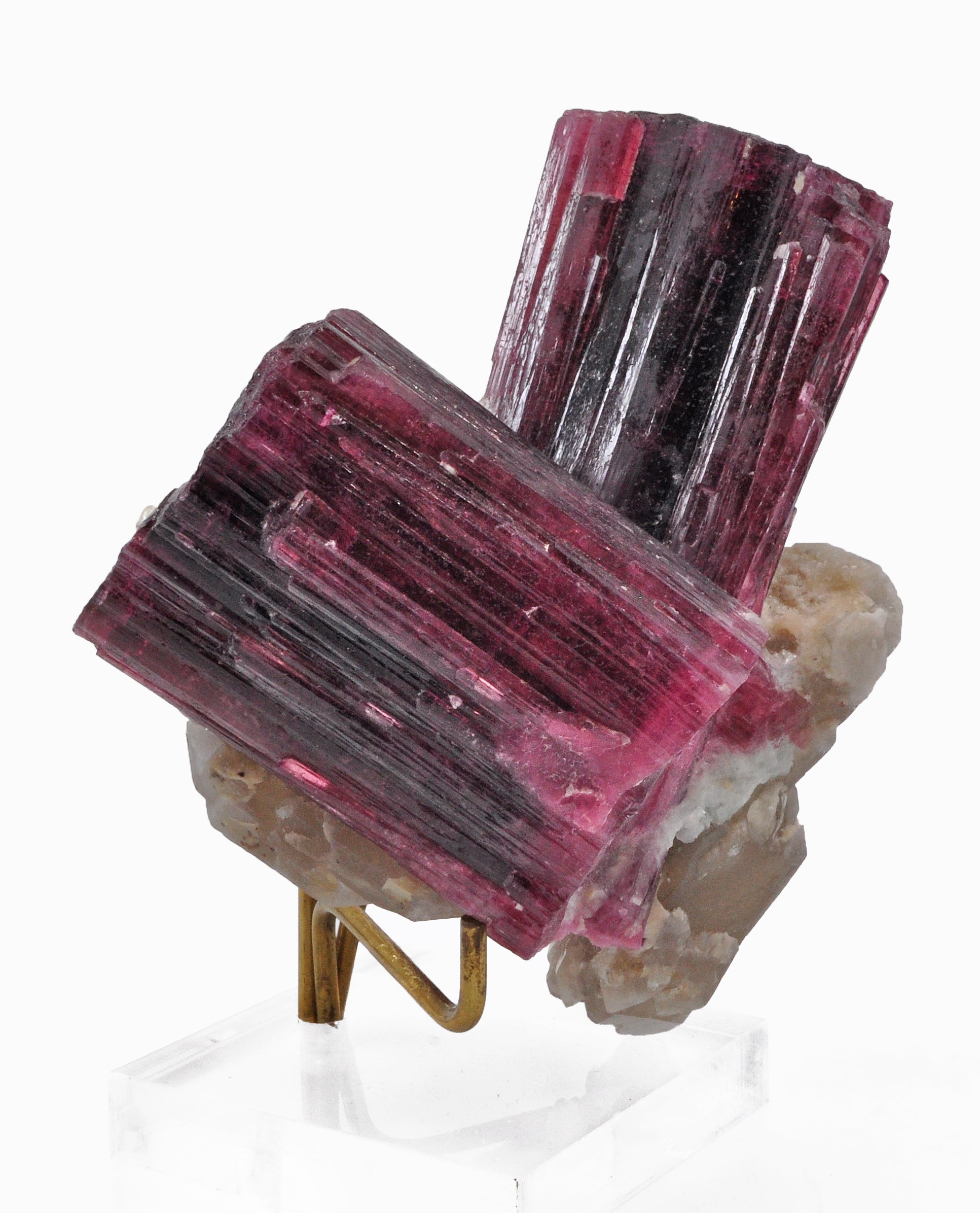Gemmy Rubellite Tourmaline 4.2 inch 1.6 lbs with Smoky Quartz Natural Gem Crystal Cluster - DDX-251 - Crystalarium