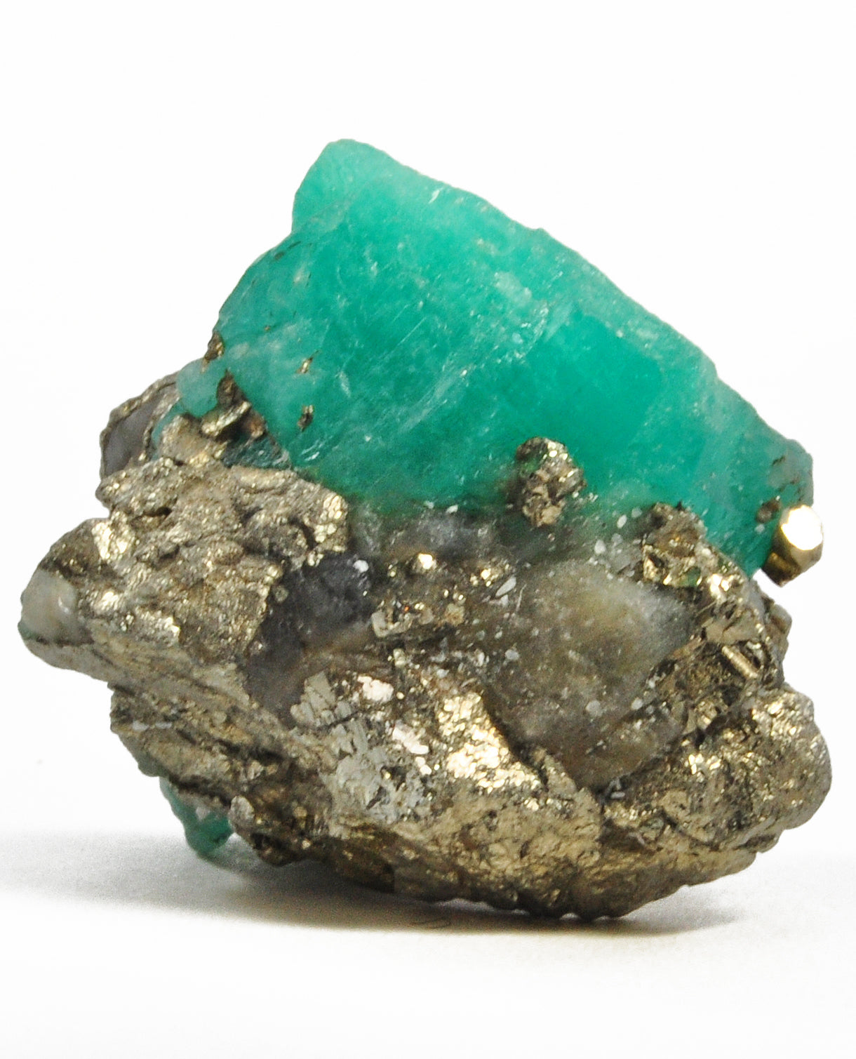 Emerald 1.23 inch 31.6 gr Natural Gem Crystal with Pyrite - Colombia - FFX-424 - Crystalarium