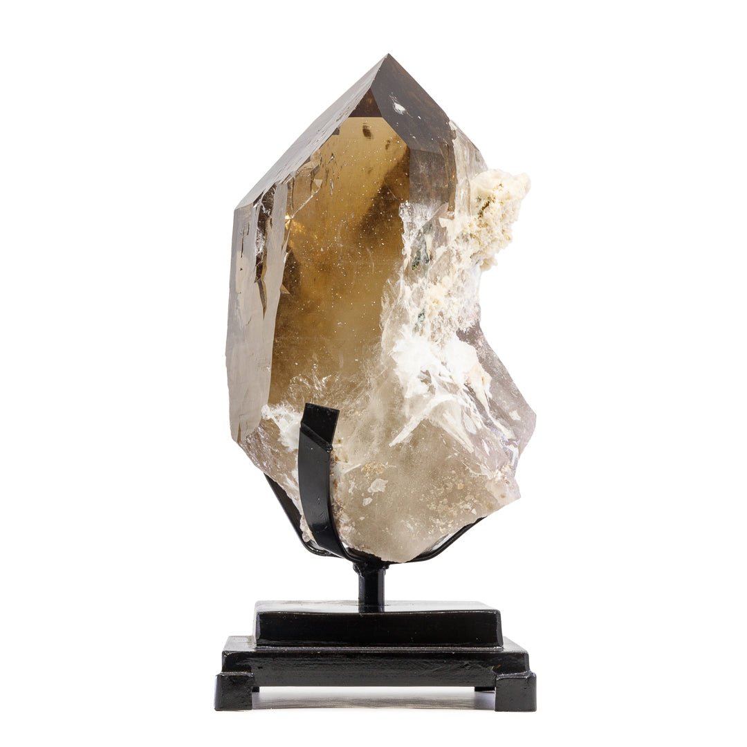 Citrine with Green Tourmaline 11.7 Inch 10.8lb Polished Crystal on Rotating Stand - Brazil - KKH-283 - Crystalarium