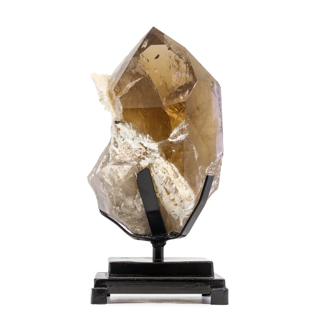 Citrine with Green Tourmaline 11.7 Inch 10.8lb Polished Crystal on Rotating Stand - Brazil - KKH-283 - Crystalarium