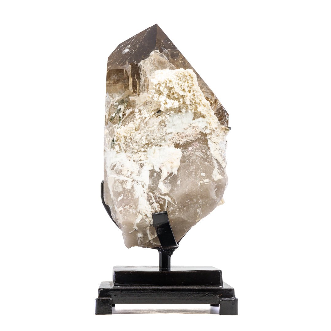 Citrine with Green Tourmaline 11.7 Inch 10.8lb Polished Crystal on Rotating Stand - Brazil - KKH-283 - Crystalarium
