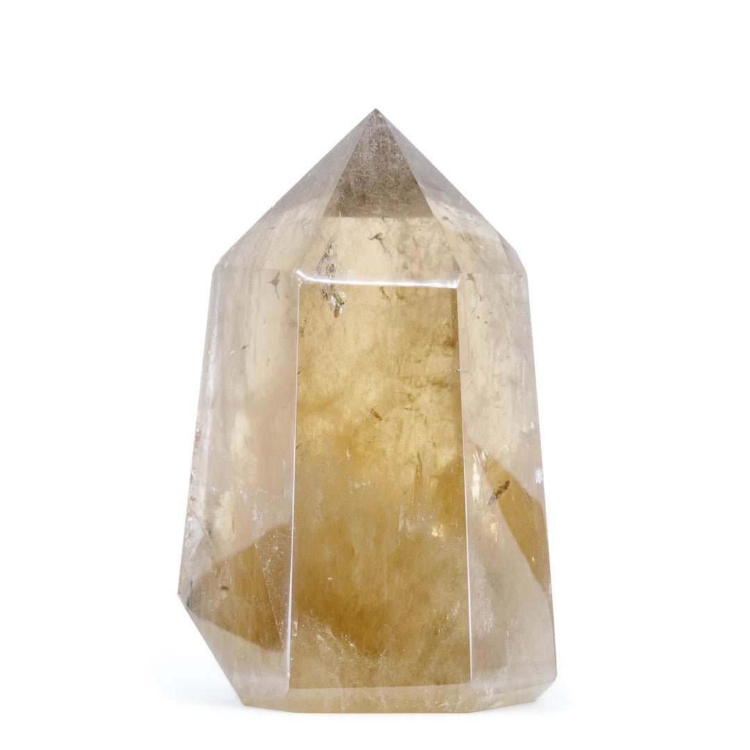 Citrine with Green Tourmaline 5.9 Inch 3.25lb Polished Crystal - Brazil - KKH-316 - Crystalarium