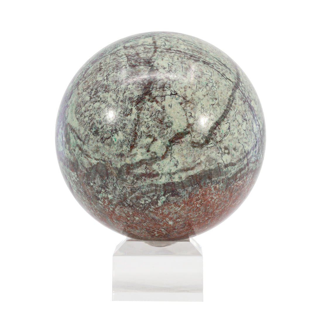 Cuprite in Chrysocolla - Sonoran Sunset - 3.4 Inch 2.14 lb Polished Crystal Sphere - Arizona - ZL-190 - Crystalarium