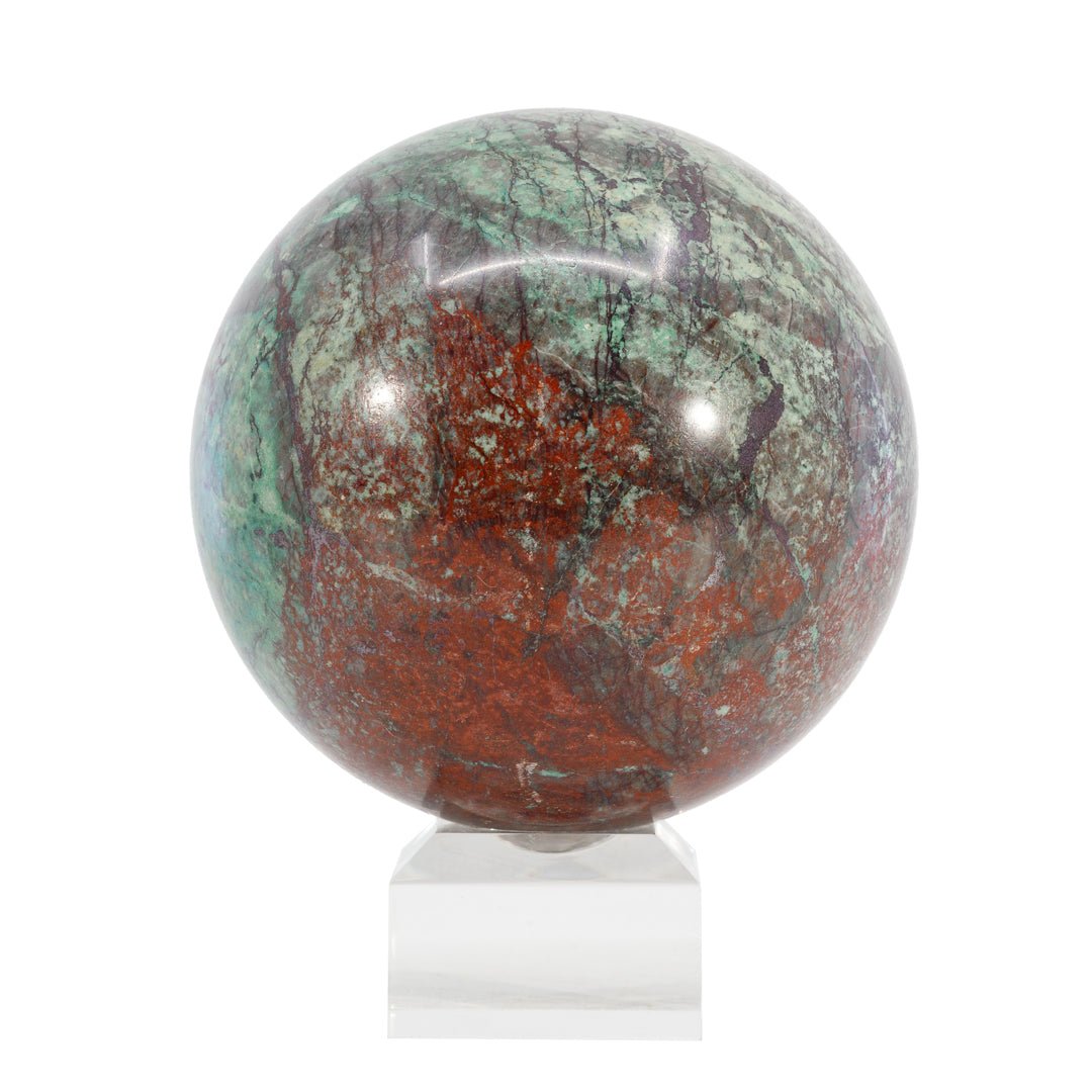 Cuprite in Chrysocolla - Sonoran Sunset - 3.4 Inch 2.14 lb Polished Crystal Sphere - Arizona - ZL-190 - Crystalarium