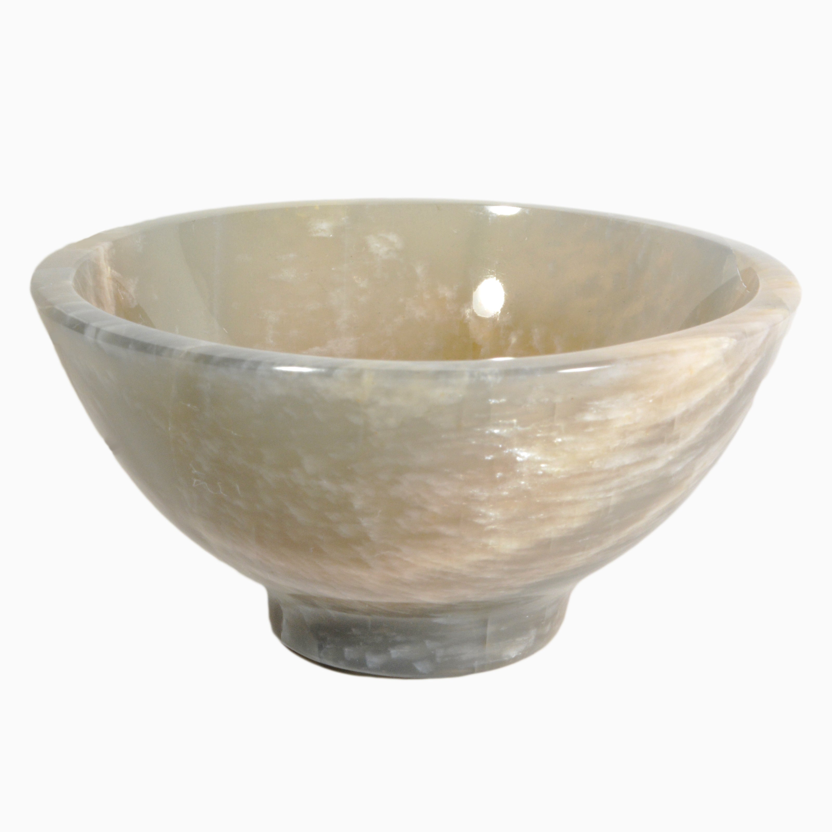 Moonstone 3.01 inch 101.6 gram Polished Crystal Bowl - India - DDR-062C - Crystalarium