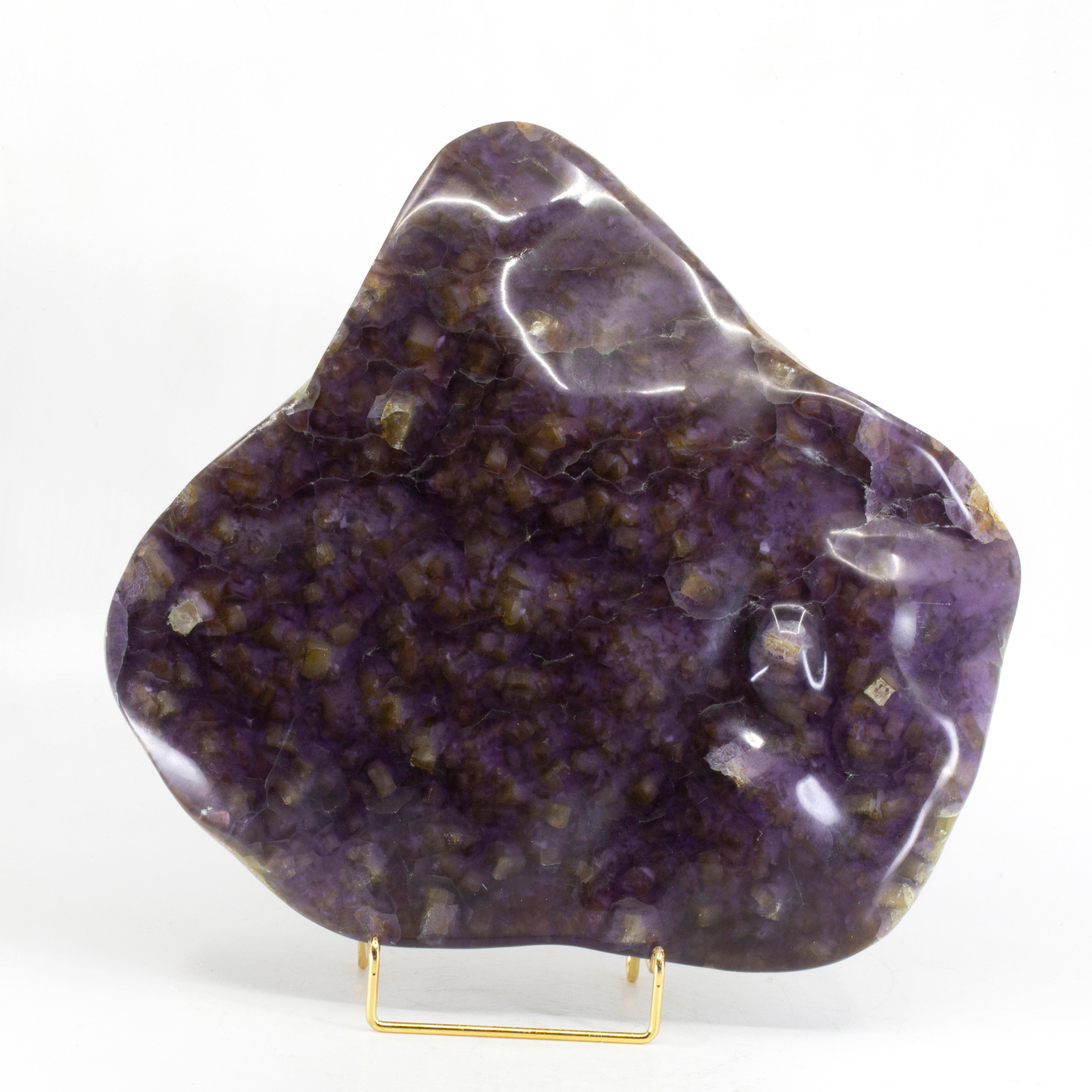 Fluorite over Barite 9 inch 10.6 lb Polished Freeform Crystal - China - DDH-070 - Crystalarium