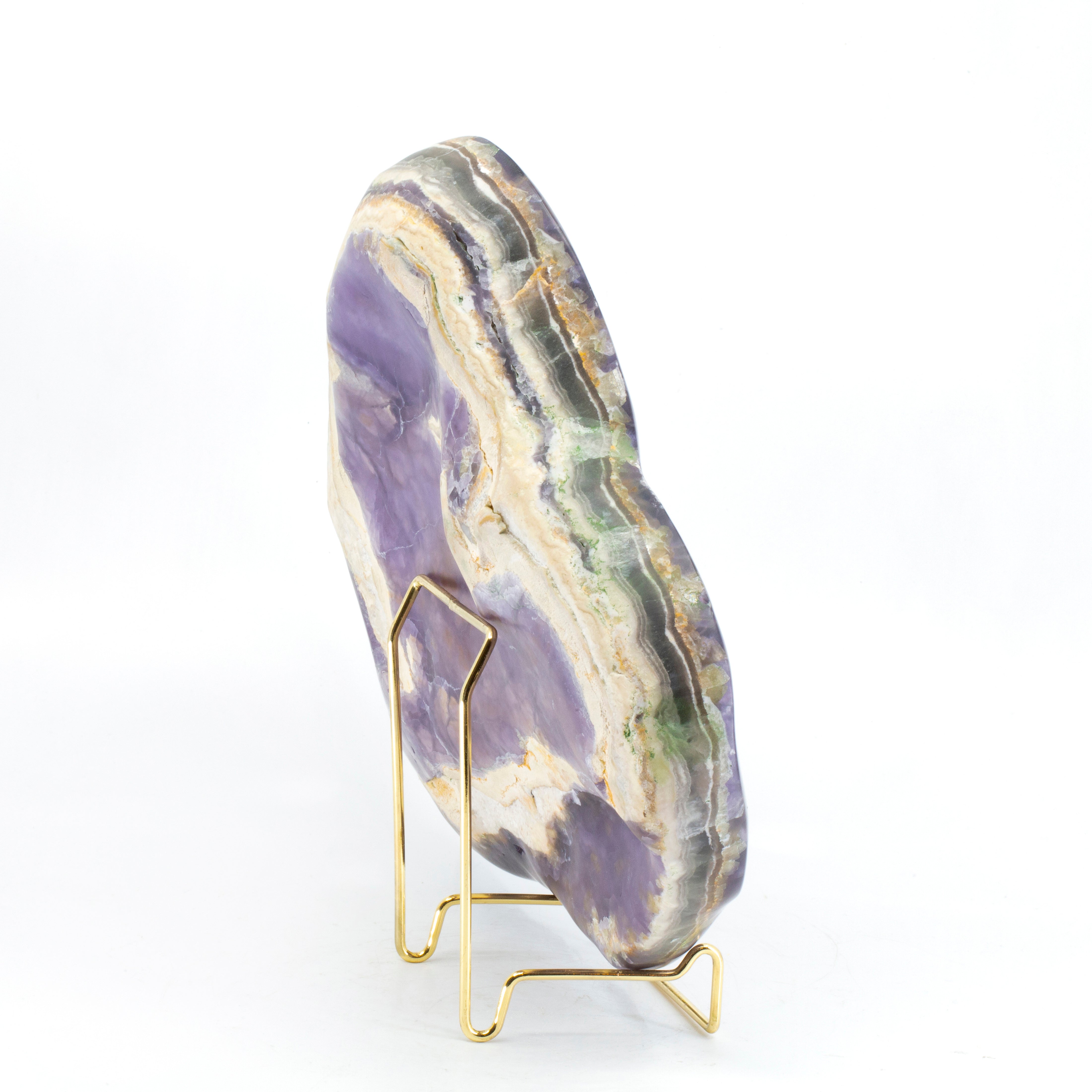 Fluorite over Barite 9 inch 10.6 lb Polished Freeform Crystal - China - DDH-070 - Crystalarium