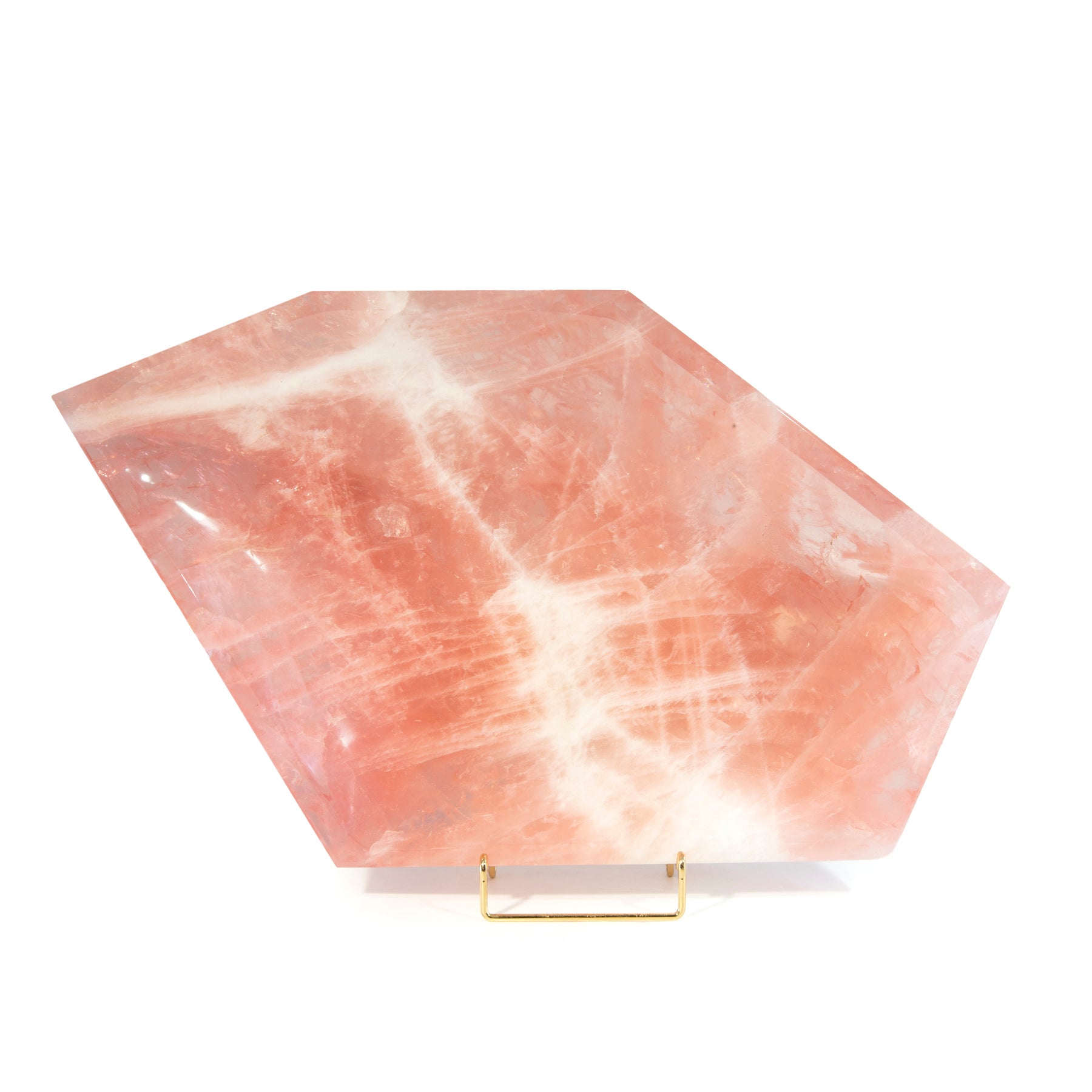 Rose Quartz 14.25 inch 7.8lb Geometric Carved Bowl - Brazil - DDR-041 - Crystalarium