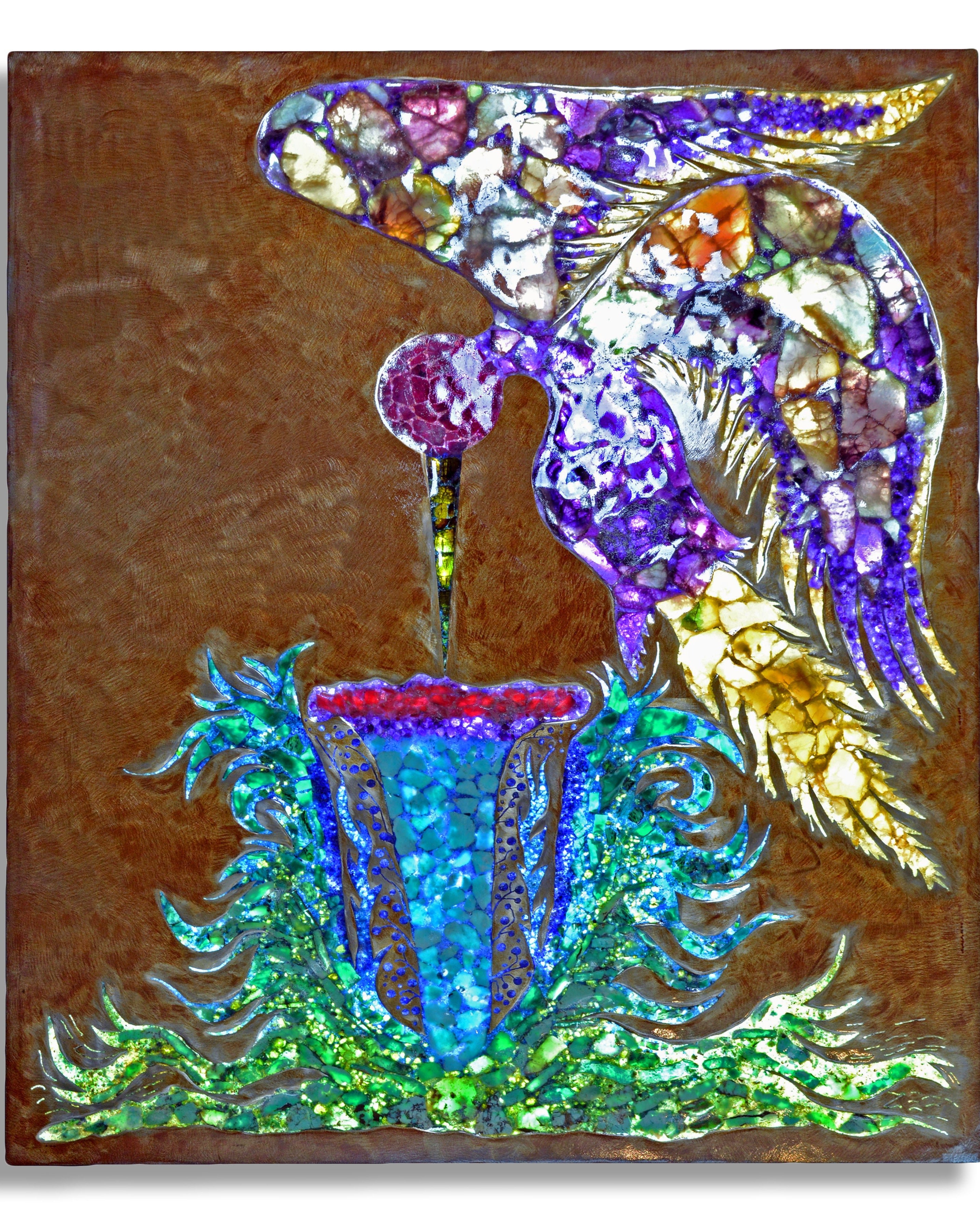 Gemstone Hummingbird Illuminated Light Panel - ZEE-017 - Crystalarium