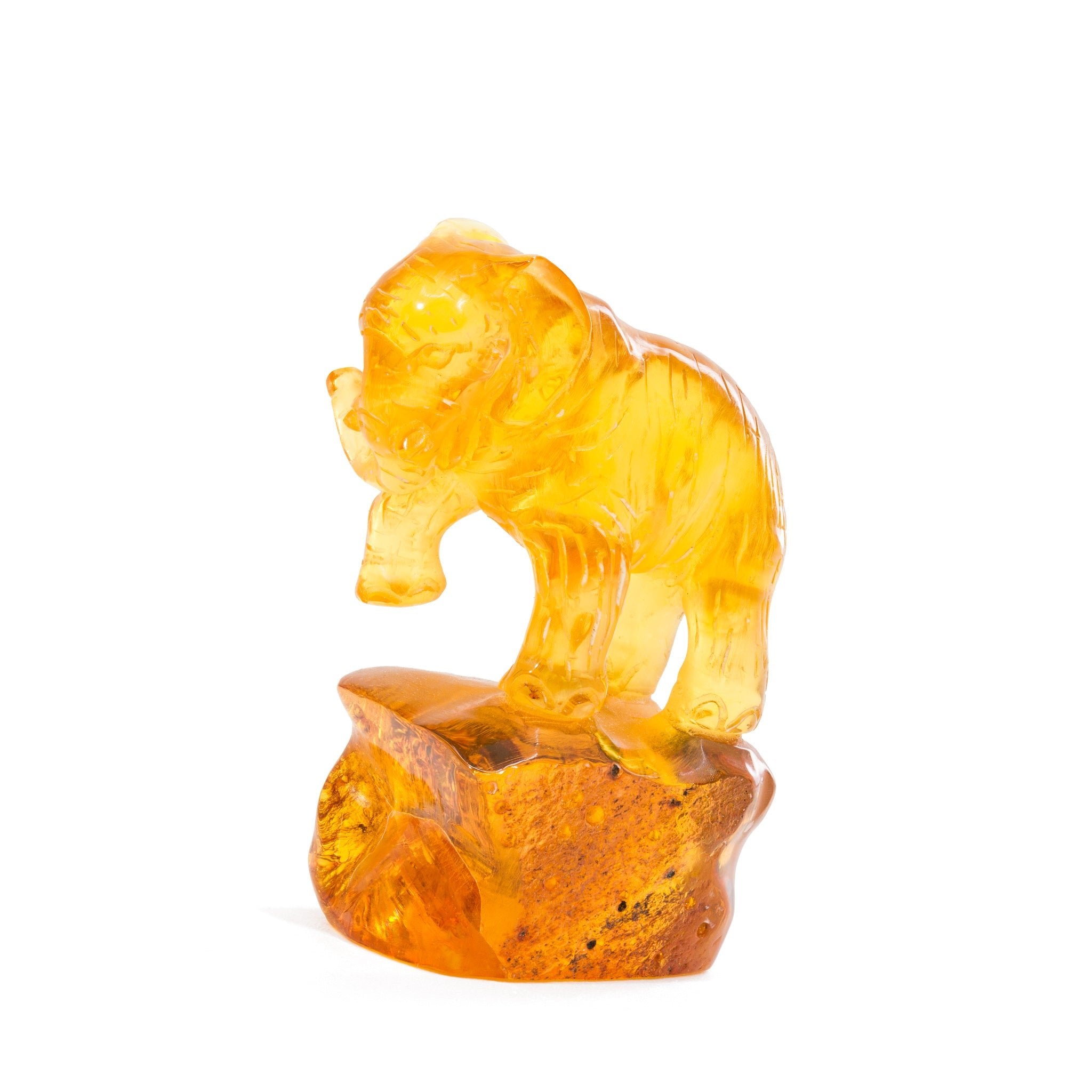 Amber Elephant 42.15mm 40.42 Carat Handcrafted Gemstone Carving - JTCON-013 - Crystalarium