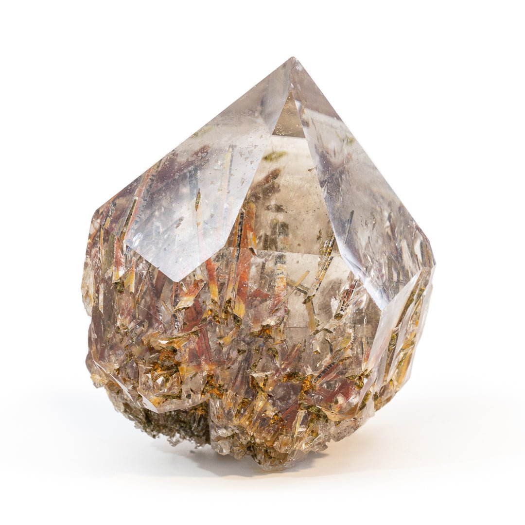 Epidote in Quartz 3.65 Inch 1.03lb Partial Polished Crystal - Brazil - GGX-072 - Crystalarium