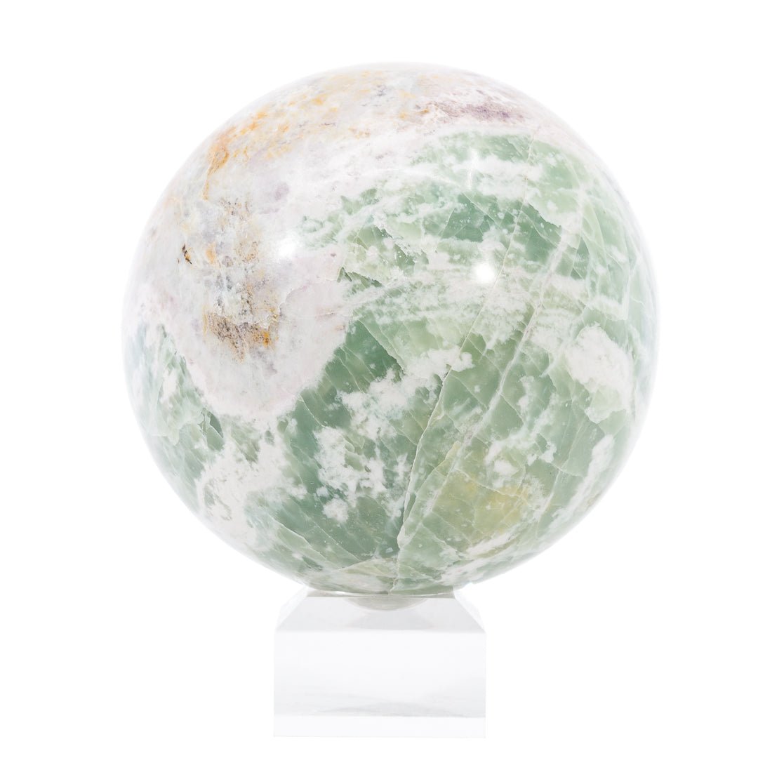 Fluorite in Serpentine "Bolivianite" 3.6 inch 2.89 lb Polished Crystal Sphere - Peru - CCL-286 - Crystalarium