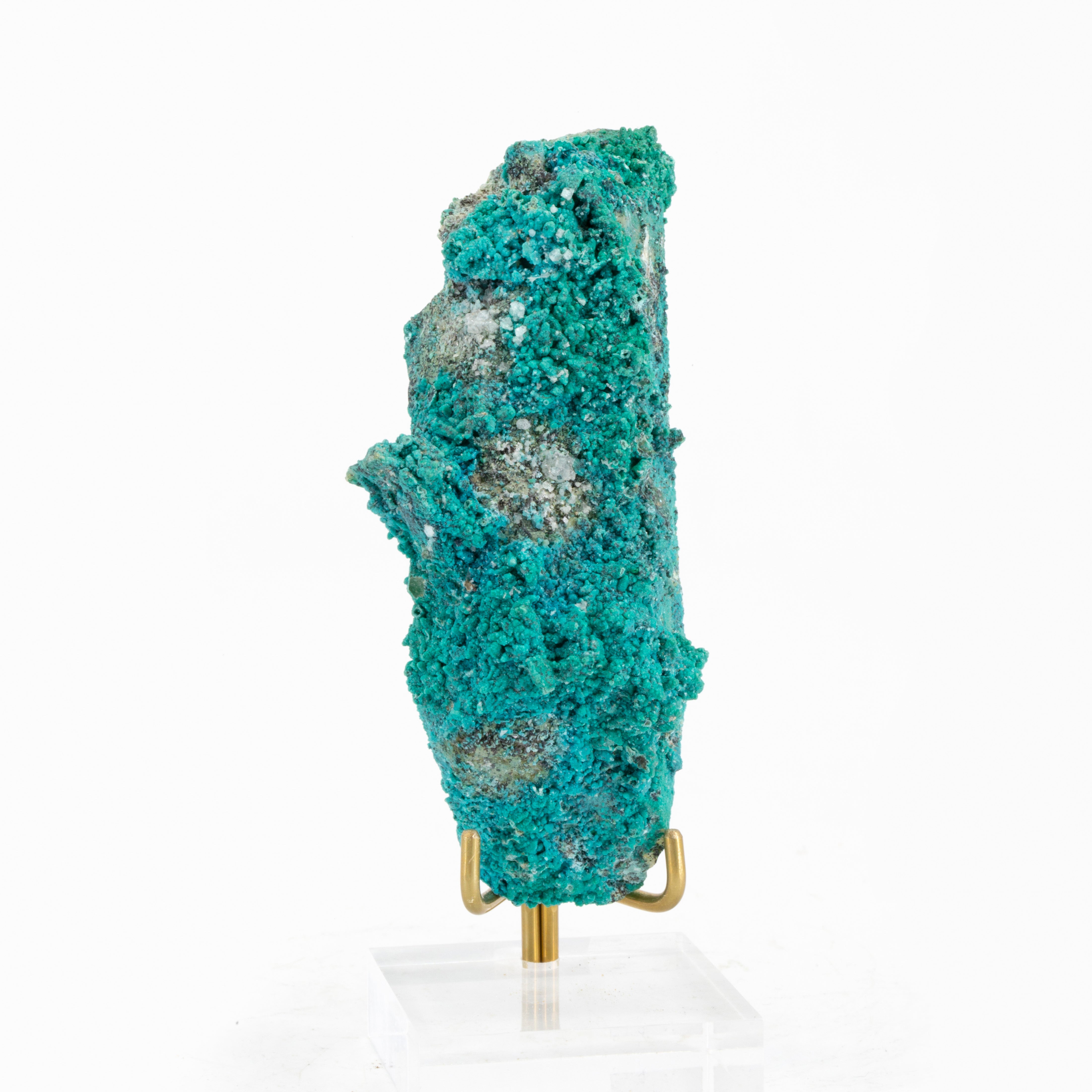 Quartz with Chrysocolla Overgrowth 4 inch 125gram Natural Crystal - Peru, La Tentadora - HHX-216 - Crystalarium