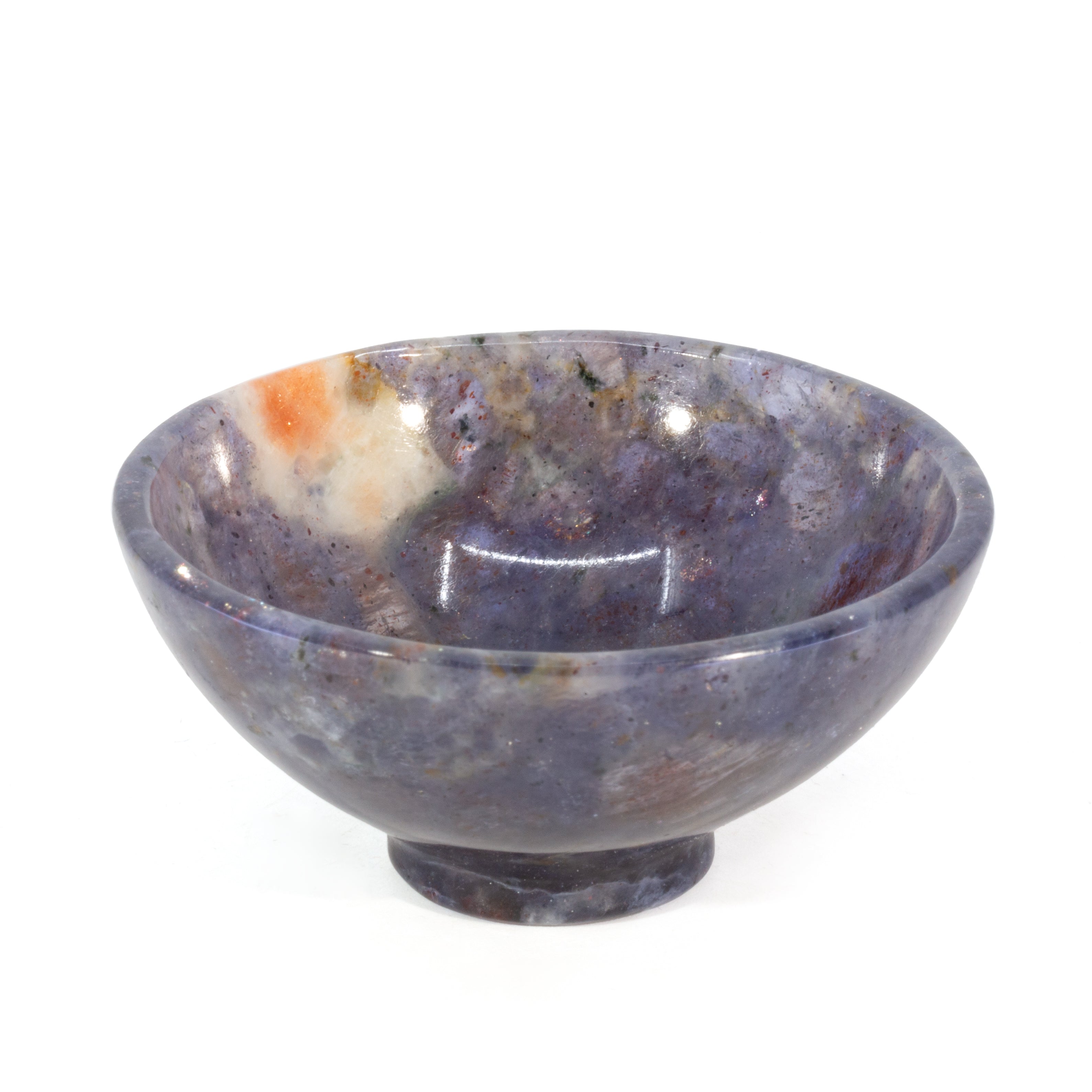 Iolite and Sunstone 2.5 inch 51.5 gram Polished Crystal Bowl - India - DDR-022B - Crystalarium