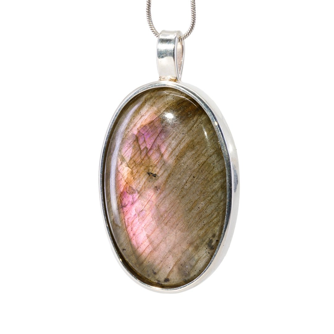 Labradorite 38.71 Carat Sterling Silver Handcrafted Pendant - KKO-050 - Crystalarium