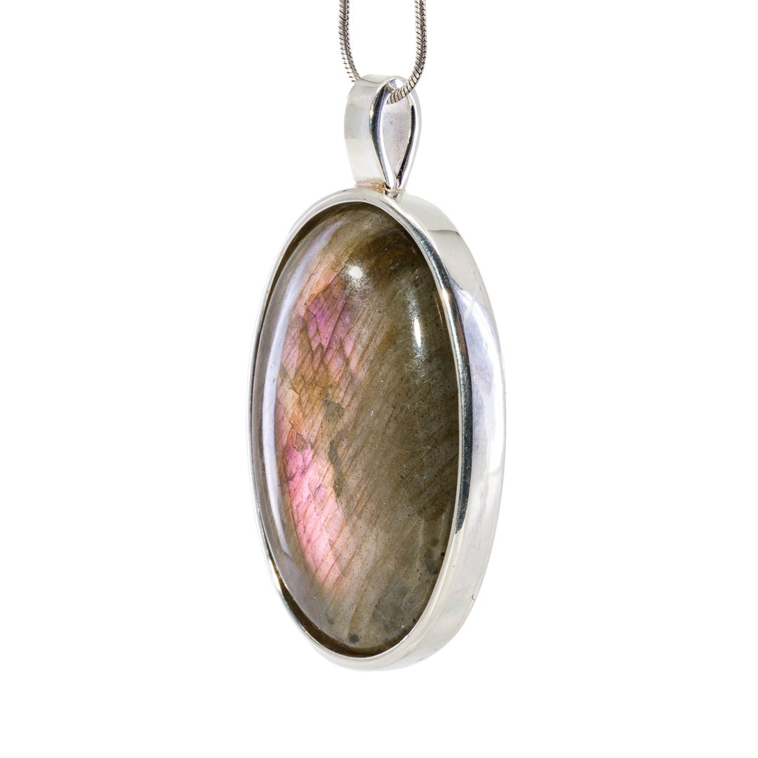 Labradorite 38.71 Carat Sterling Silver Handcrafted Pendant - KKO-050 - Crystalarium