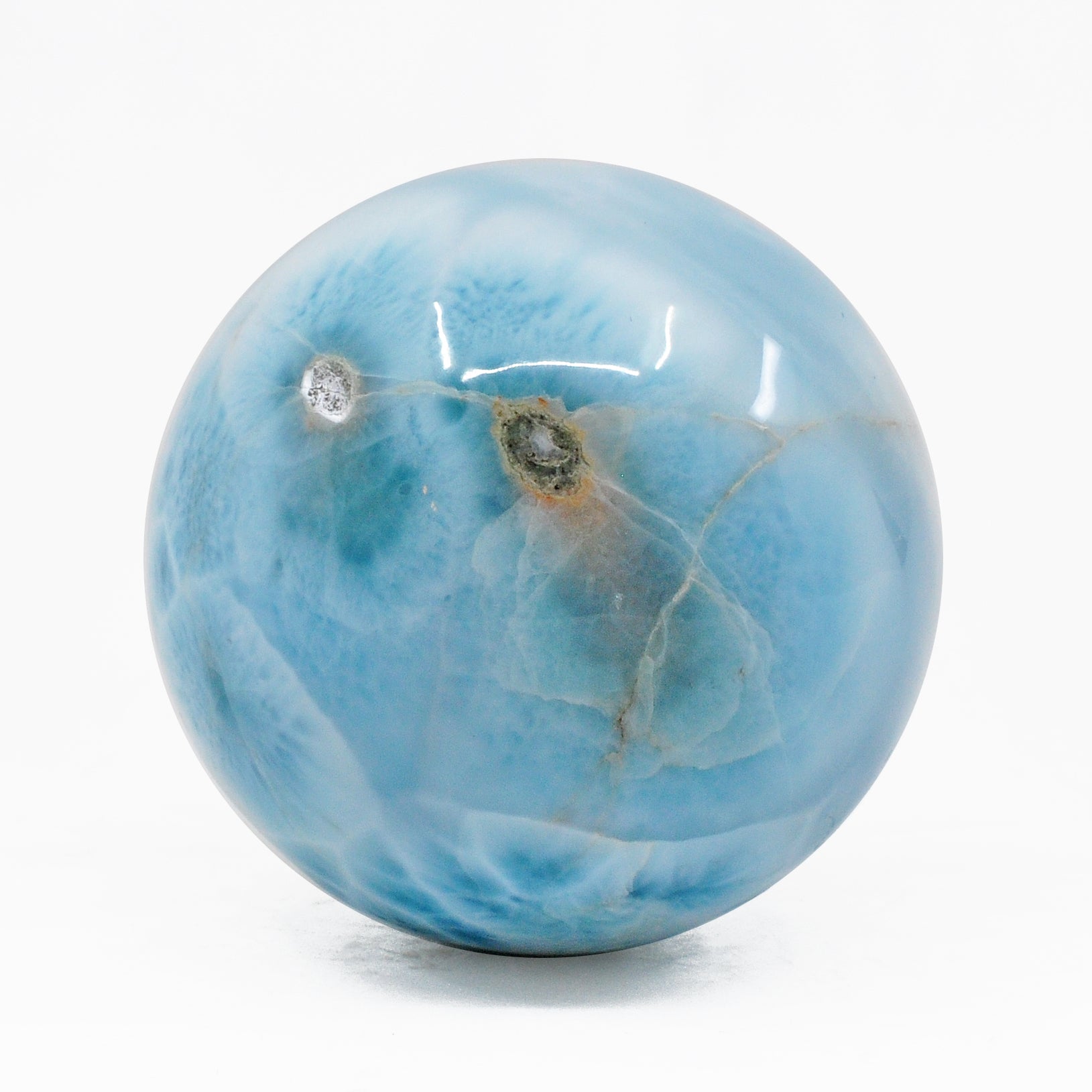 Larimar 1.7 inch 122 grams Polished Crystal Sphere - Dominican Republic - FFL-050 - Crystalarium