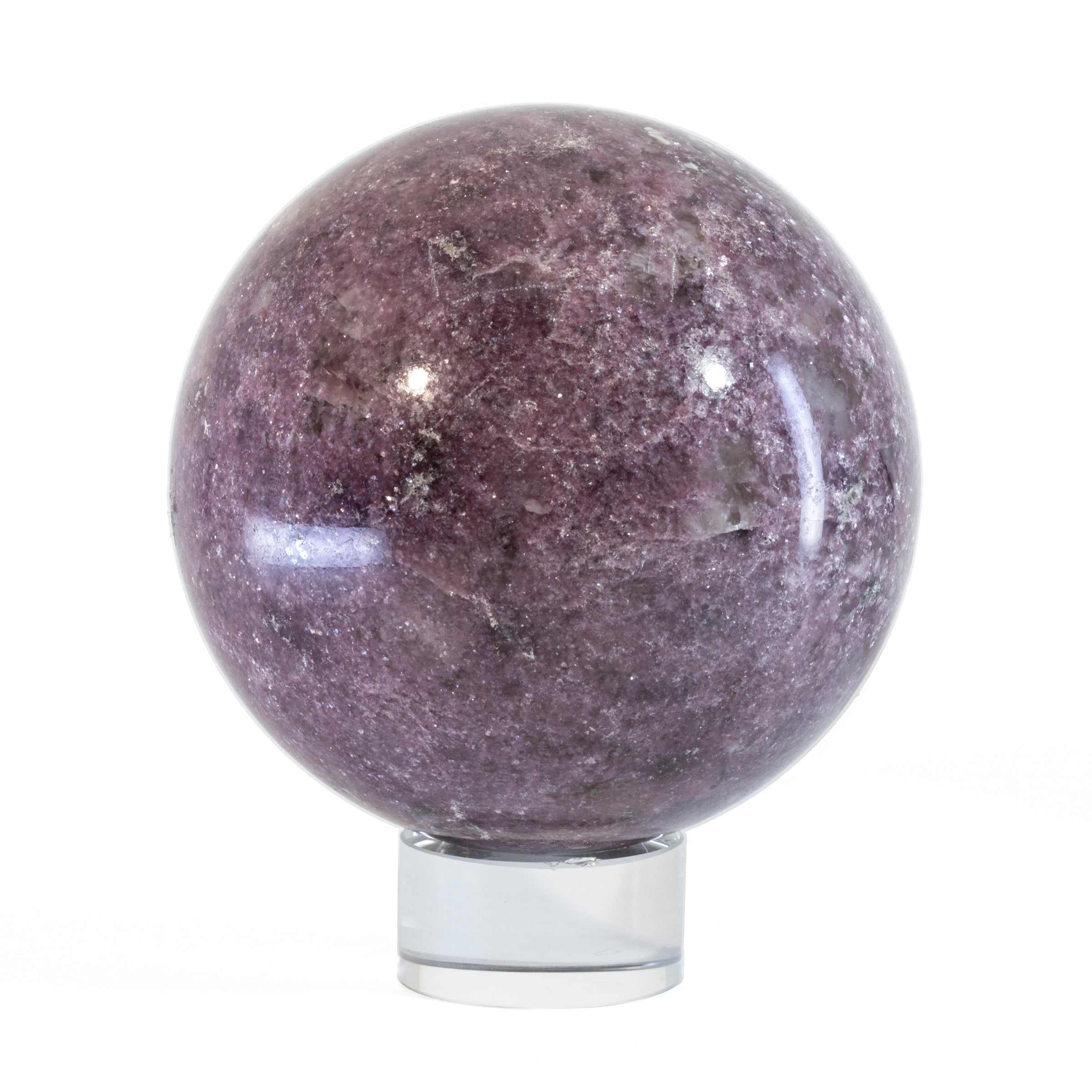Lepidolite 3.8 inch 3.08lb Polished Crystal Sphere - Brazil - VL-332 - Crystalarium