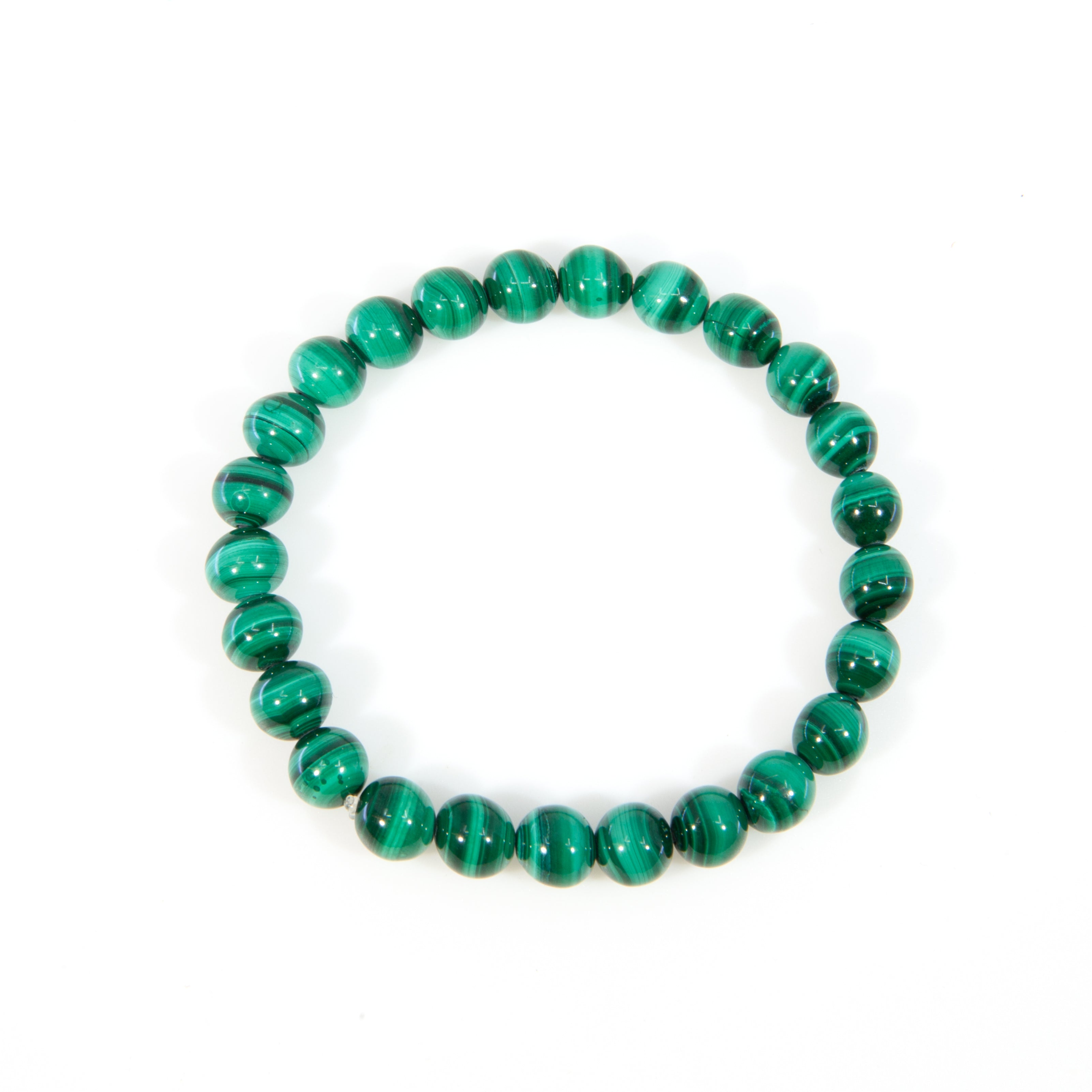 Malachite 8mm Beaded Bracelet - JJW-043 - Crystalarium