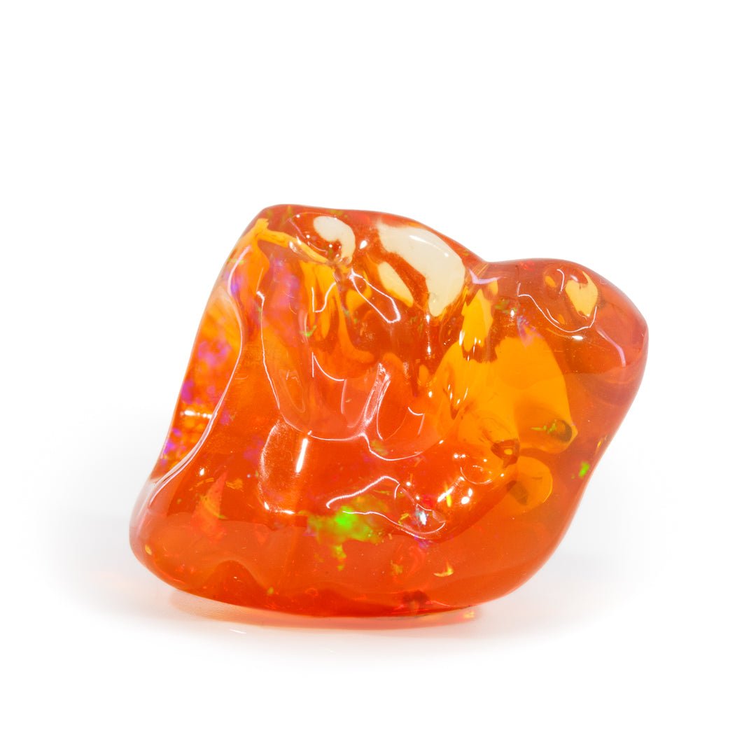Fire Opal 25.2mm 10 Gram Polished Freeform Gem Crystal - Mexico - KKV-019 - Crystalarium