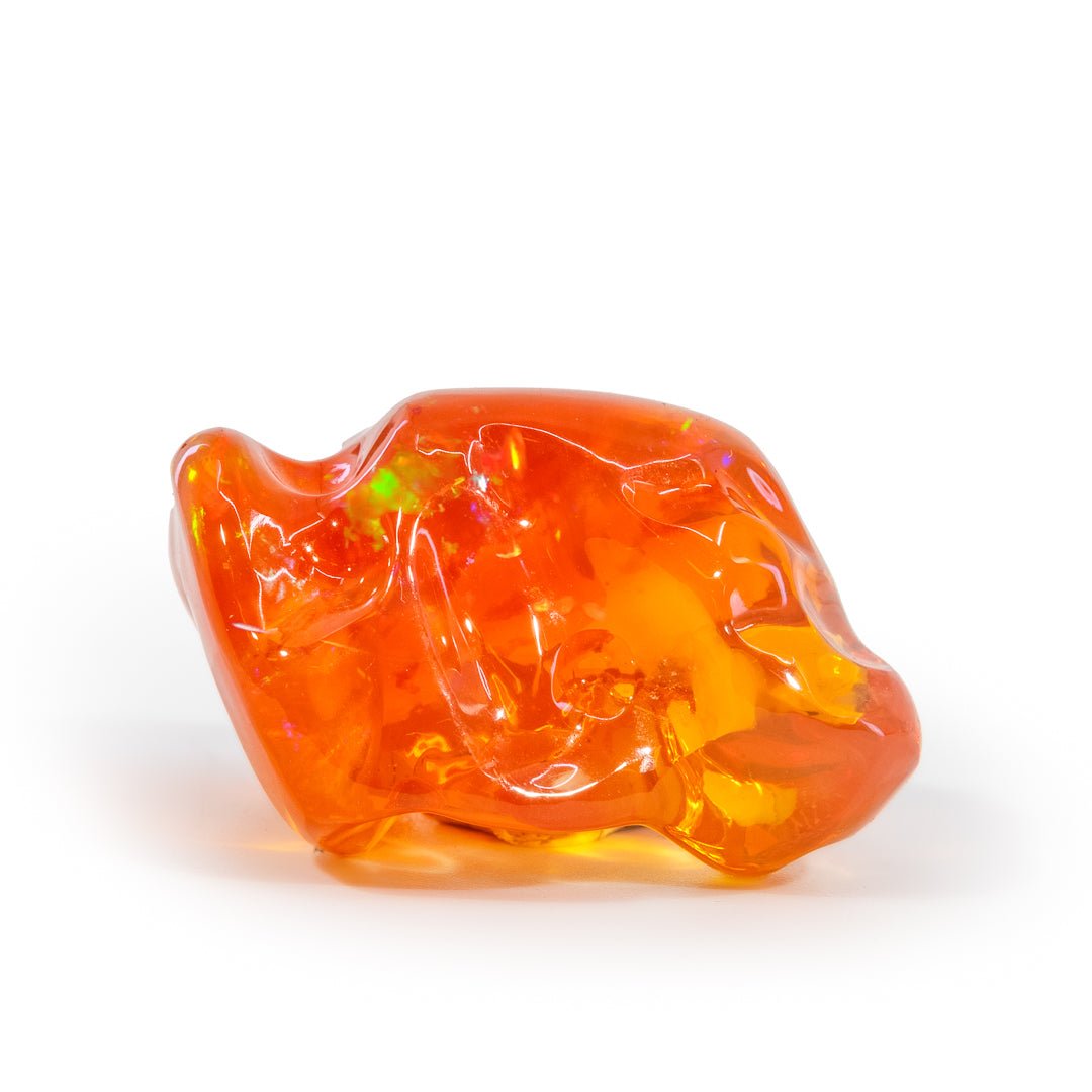 Fire Opal 25.2mm 10 Gram Polished Freeform Gem Crystal - Mexico - KKV-019 - Crystalarium