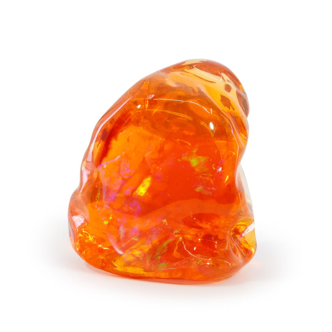 Fire Opal 25.2mm 10 Gram Polished Freeform Gem Crystal - Mexico - KKV-019 - Crystalarium