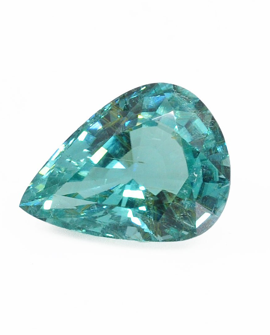 Magnificent "Paraiba" Tourmaline 20.27 mm 17.35 carats Faceted Teardrop Gemstone - Mozambique - 22-001 - Crystalarium