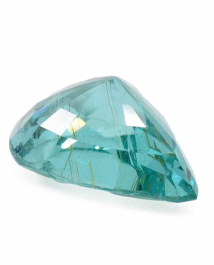 Magnificent "Paraiba" Tourmaline 20.27 mm 17.35 carats Faceted Teardrop Gemstone - Mozambique - 22-001 - Crystalarium