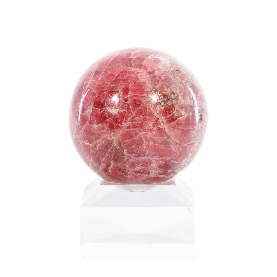 Pyroxmangite "Gem Rhodonite" 1.8 Inch 209 Gram Polished Crystal Sphere - Brazil - KKL-038 - Crystalarium