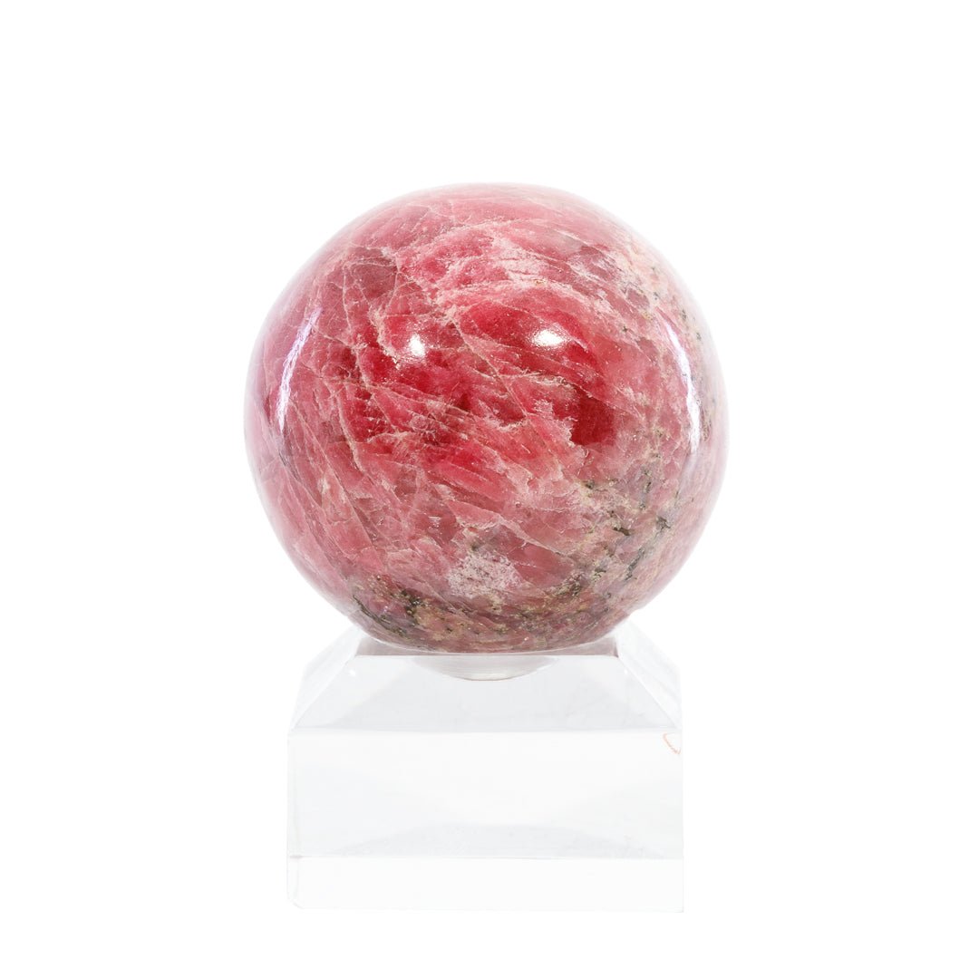 Pyroxmangite "Gem Rhodonite" 1.8 Inch 209 Gram Polished Crystal Sphere - Brazil - KKL-038 - Crystalarium