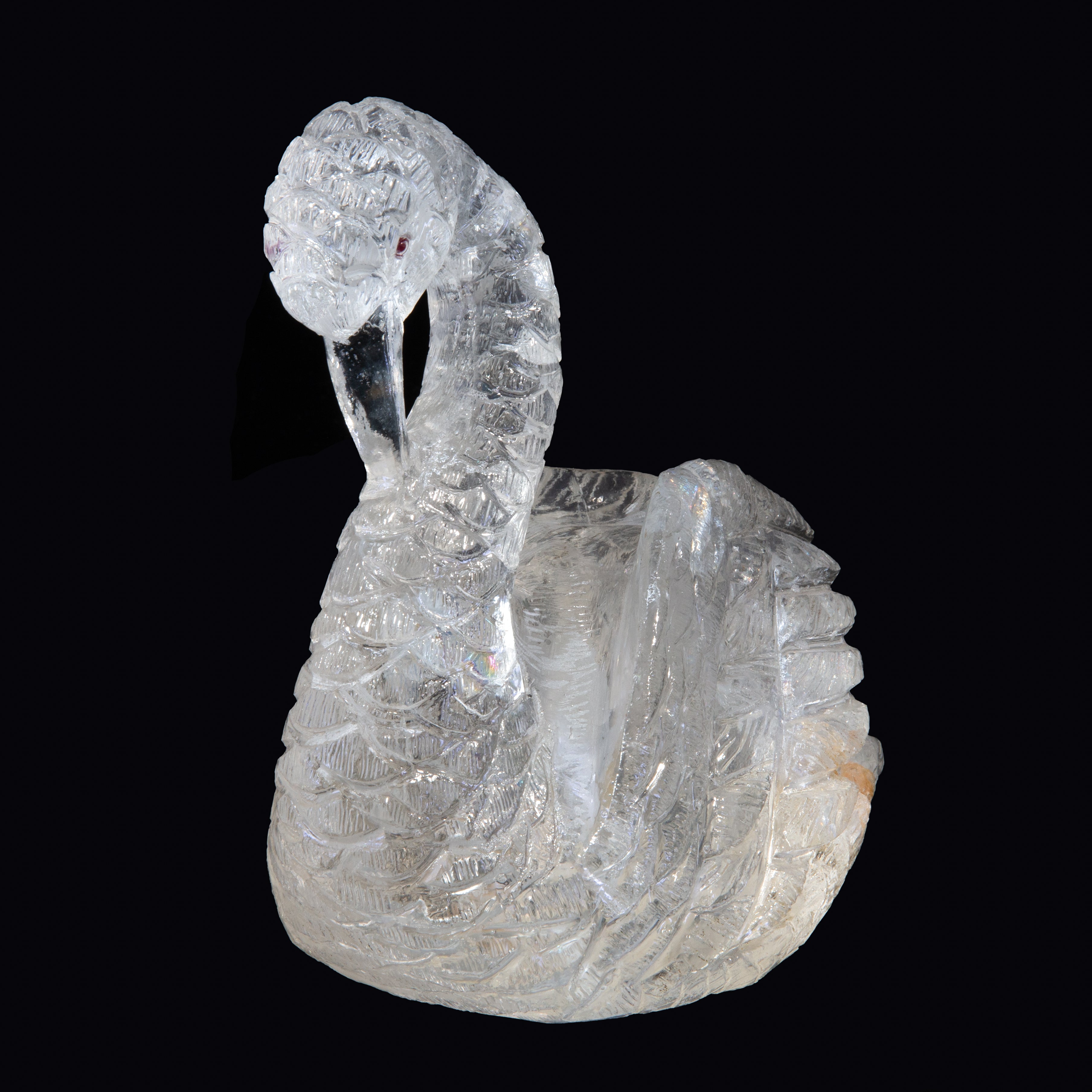 Quartz 5.2 lb 7.5 Inch Carved Crystal Swan - FFF-005 - Crystalarium