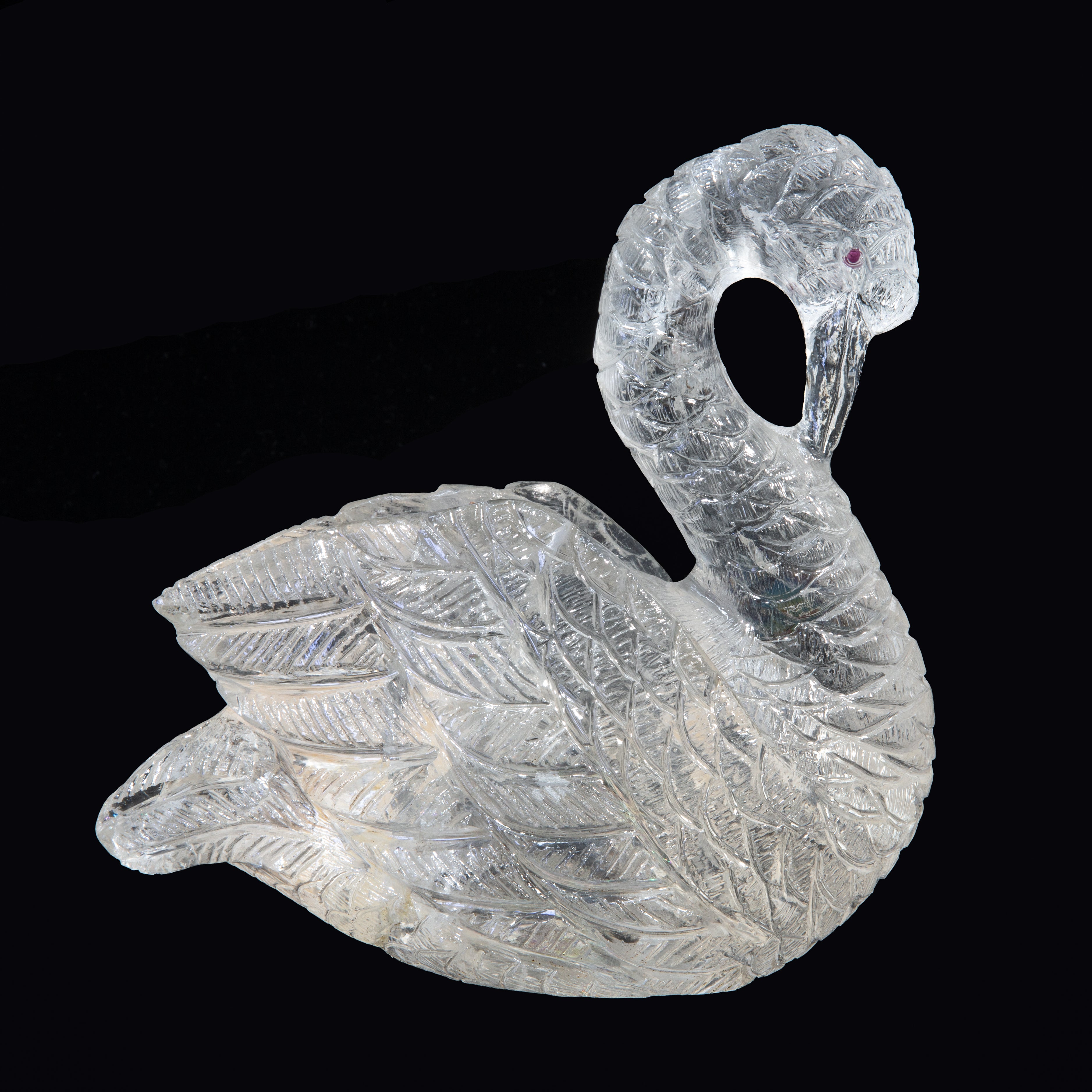 Quartz 5.2 lb 7.5 Inch Carved Crystal Swan - FFF-005 - Crystalarium