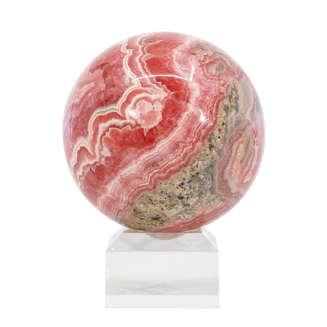 Rhodochrosite 2.65 inch 1.22lb Polished Crystal Sphere - Argentina - AAL-136 - Crystalarium