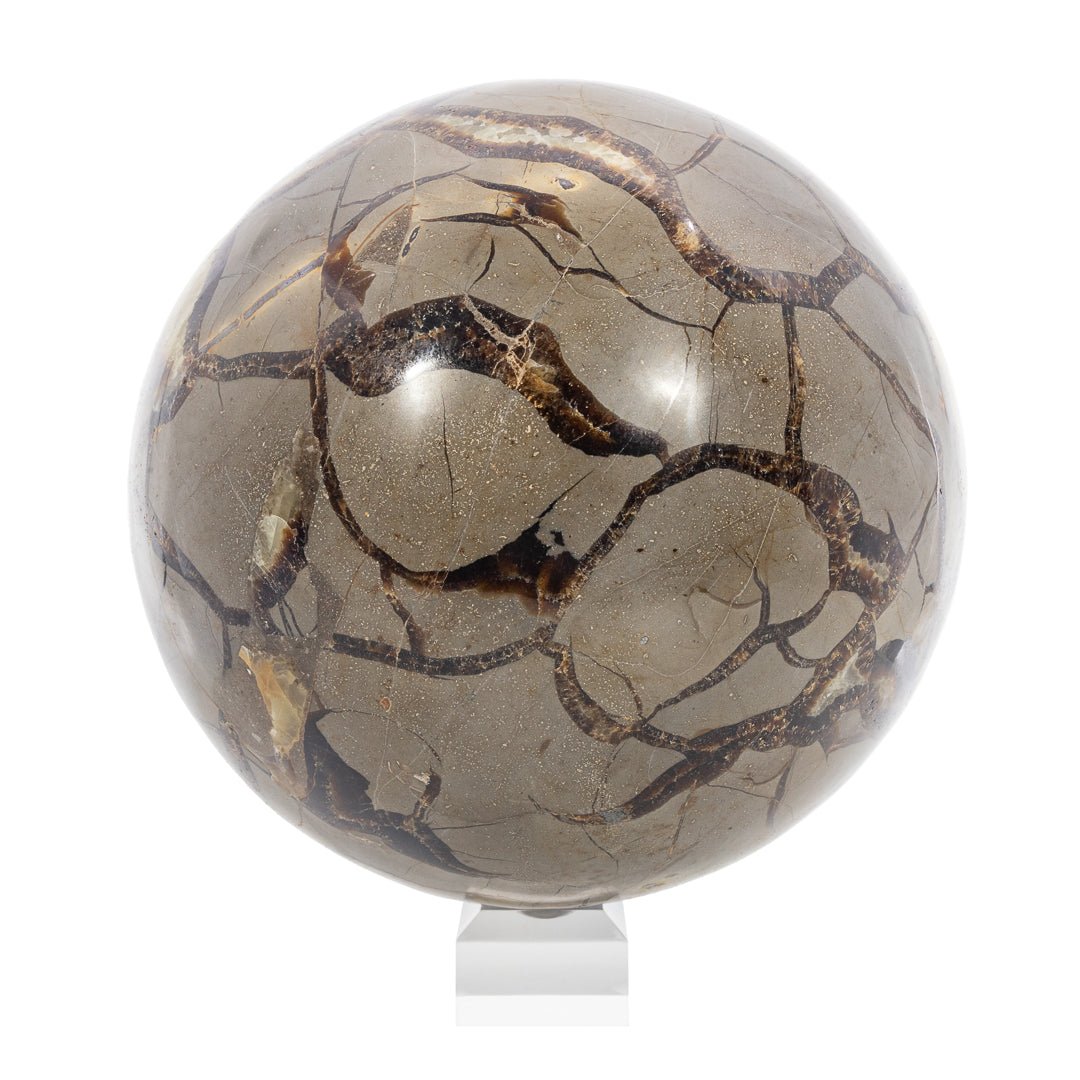 Septarian 7 Inch 17.1lb Polished Crystal Sphere - Madagascar - LLL-013 - Crystalarium