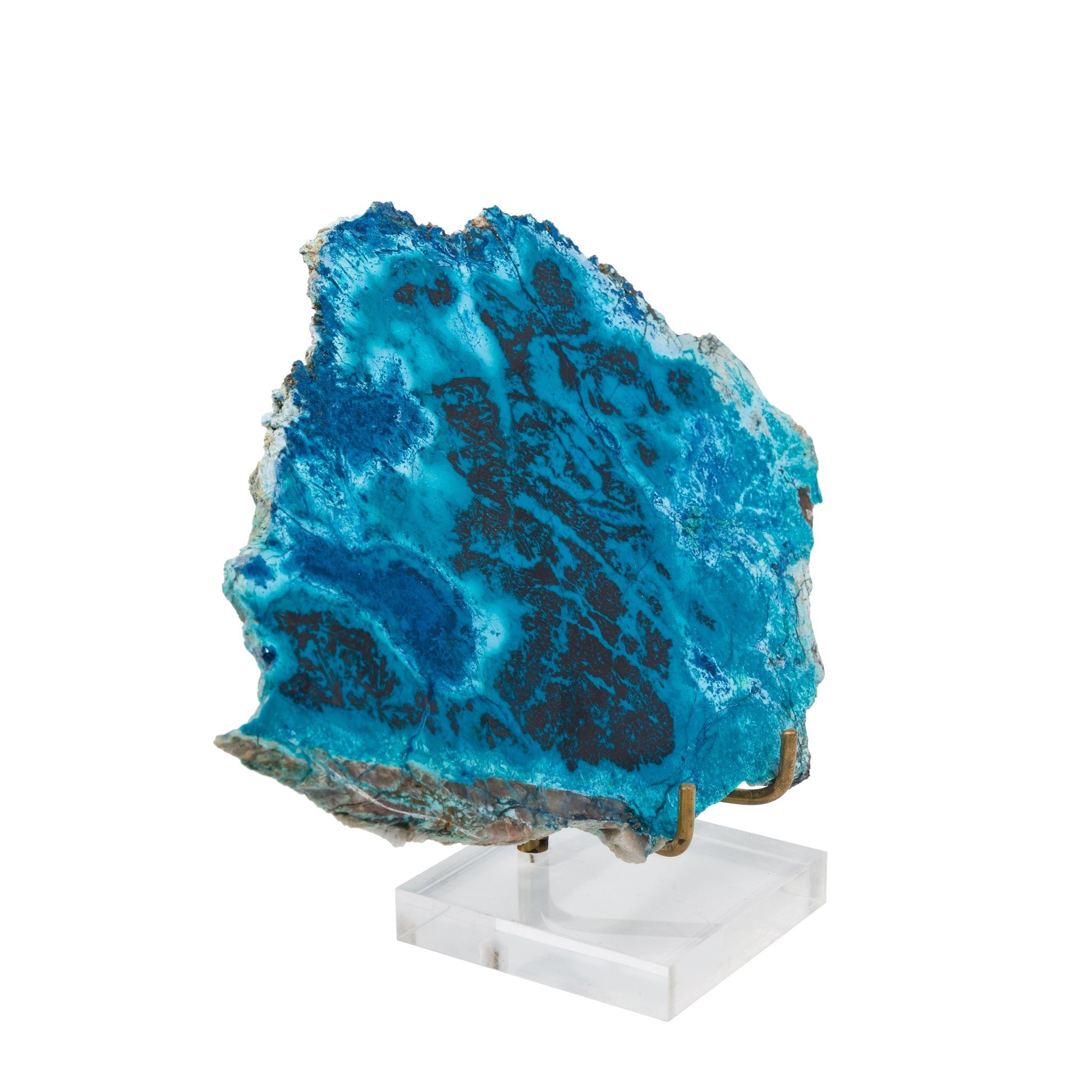 Chrysocolla & Shattuckite 7.5 Inch 288 Gram Polished Crystal Slice - Mexico - LLH-112 - Crystalarium