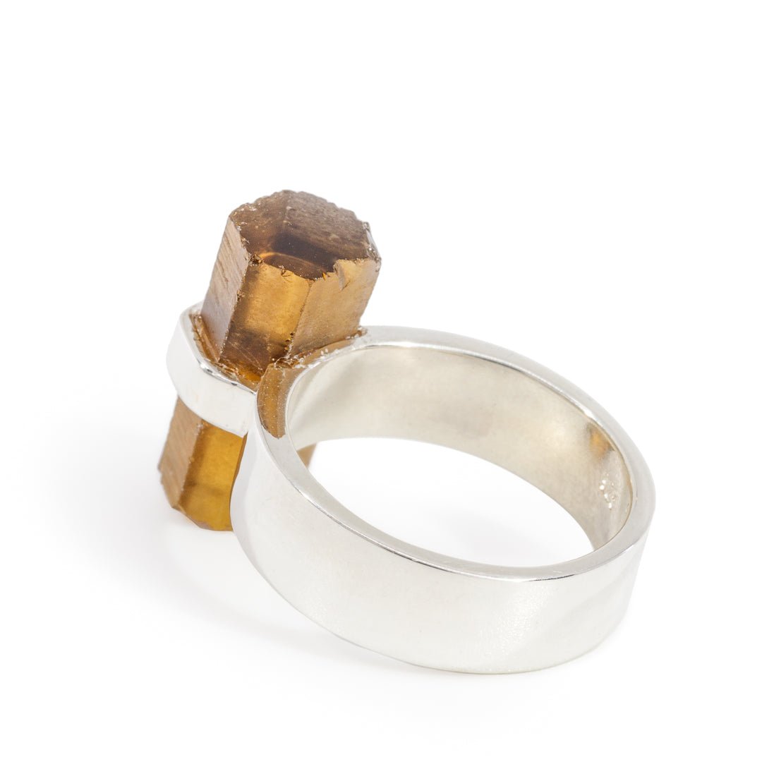 Zambian Citrine 9.36 Carat Sterling Silver Handcrafted Natural Crystal Ring - KKO-137 - Crystalarium