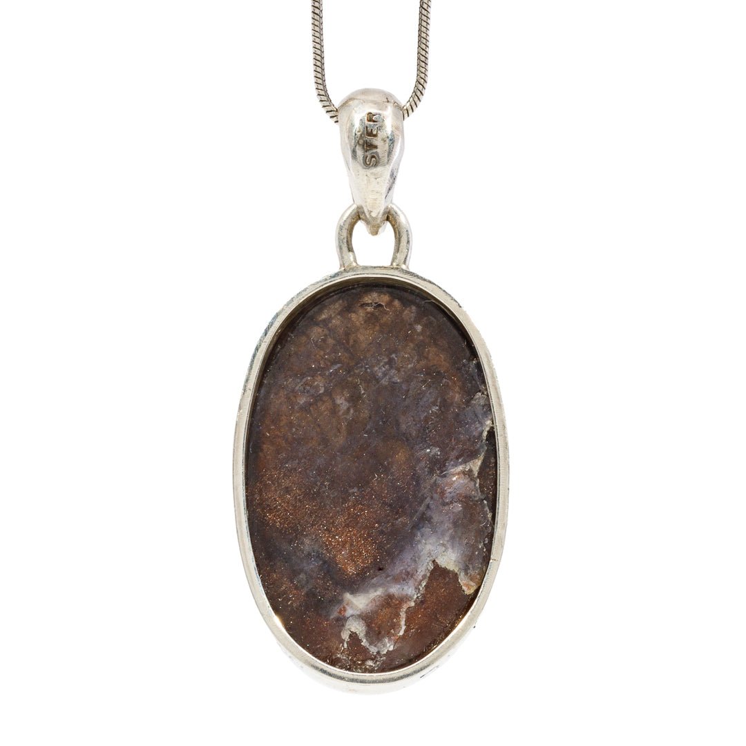 Iolite and Suntone 22.75 Carat Handcrafted Sterling Silver Pendant - ZO-105 - Crystalarium