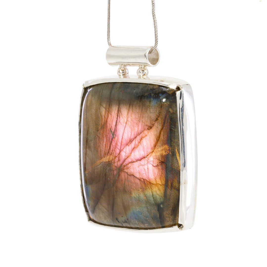 Labradorite 112.2 Carat Sterling Silver Hand Crafted Pendant - KKO-073 - Crystalarium