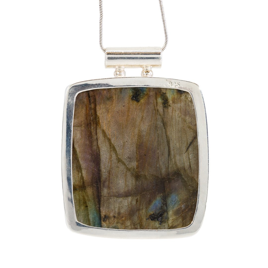 Labradorite 112.2 Carat Sterling Silver Hand Crafted Pendant - KKO-073 - Crystalarium