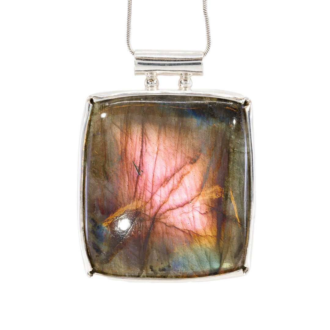 Labradorite 112.2 Carat Sterling Silver Hand Crafted Pendant - KKO-073 - Crystalarium