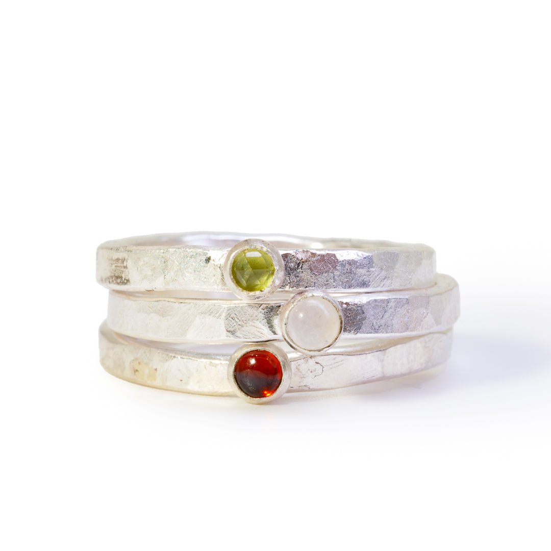 Moonstone Stackable Sterling Silver Handcrafted Ring - Ceci Greco Designs - KKW-018 - Crystalarium