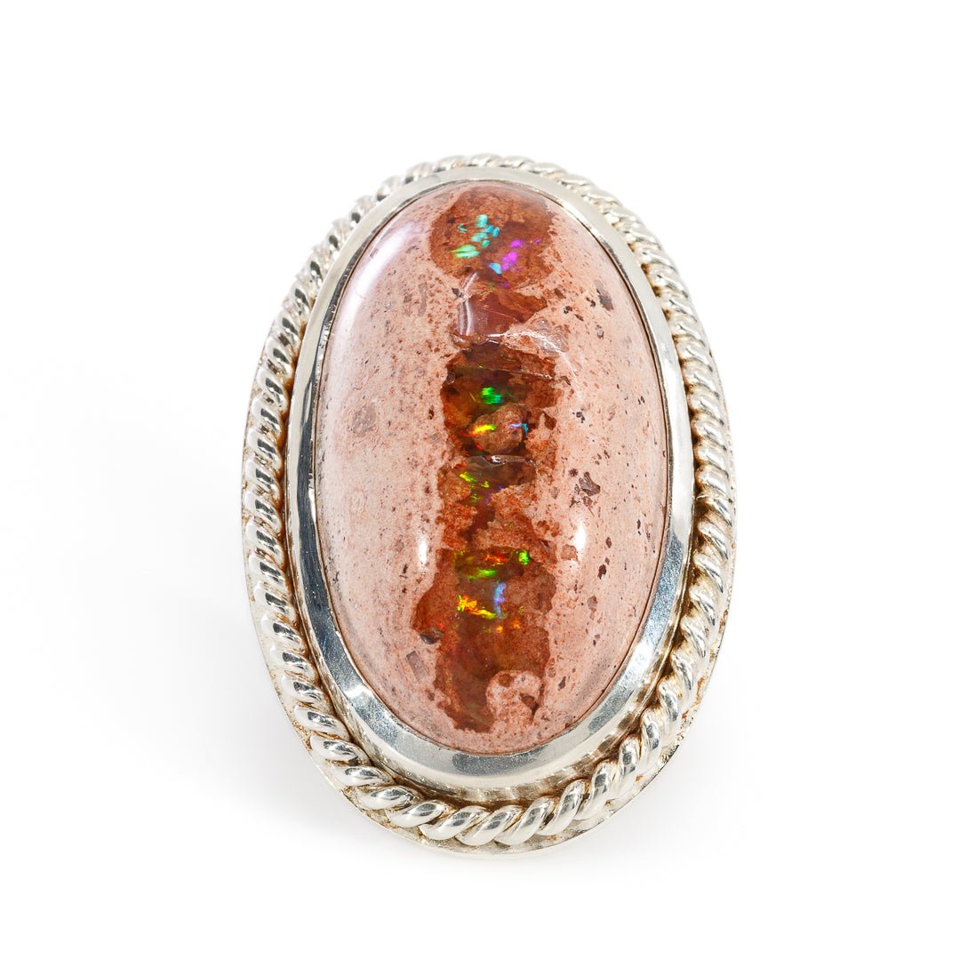 Mexican Matrix Opal 29.67 Carat Handcrafted Sterling Silver Ring - KKO-095 - Crystalarium