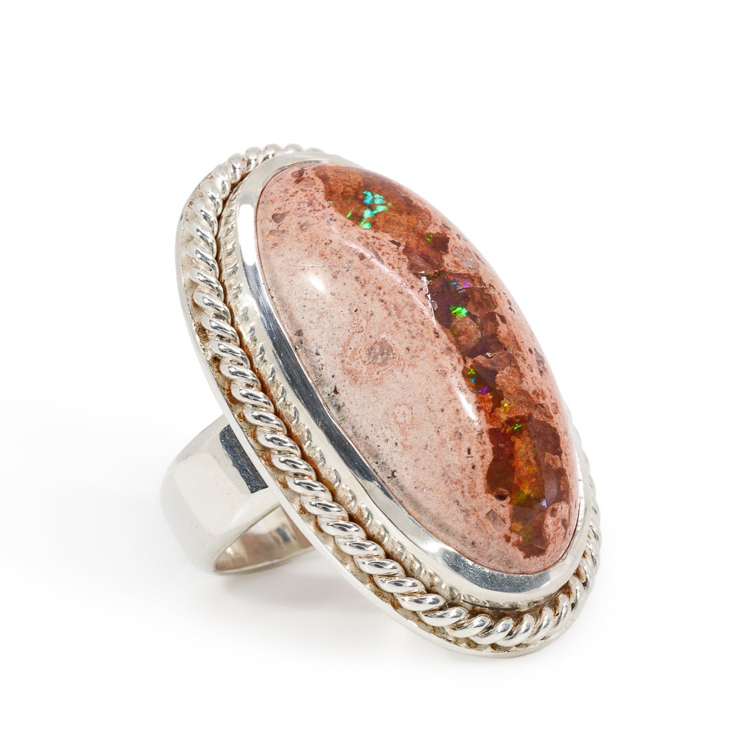 Mexican Matrix Opal 29.67 Carat Handcrafted Sterling Silver Ring - KKO-095 - Crystalarium