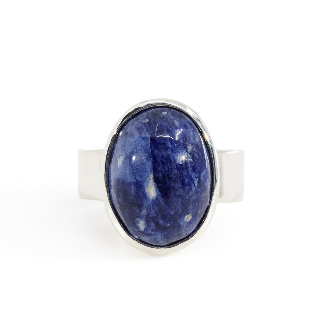 Sodalite 7.61 Carat Handcrafted Sterling Silver Ring - KKO-094 - Crystalarium